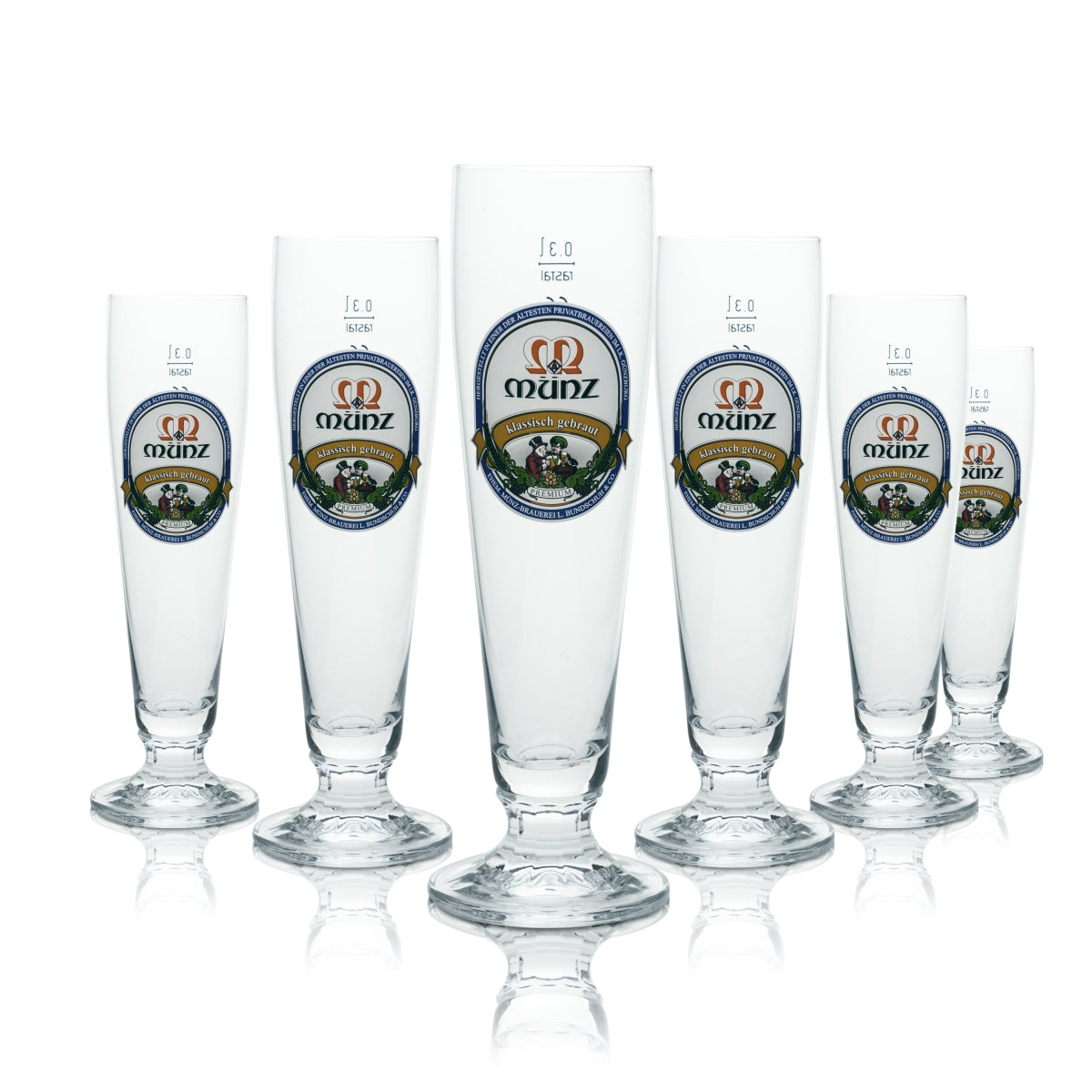 6 bicchieri da birra 0,3 l a forma di coppa Orion Brauerei Bicchieri da birra Tulip Tumbler