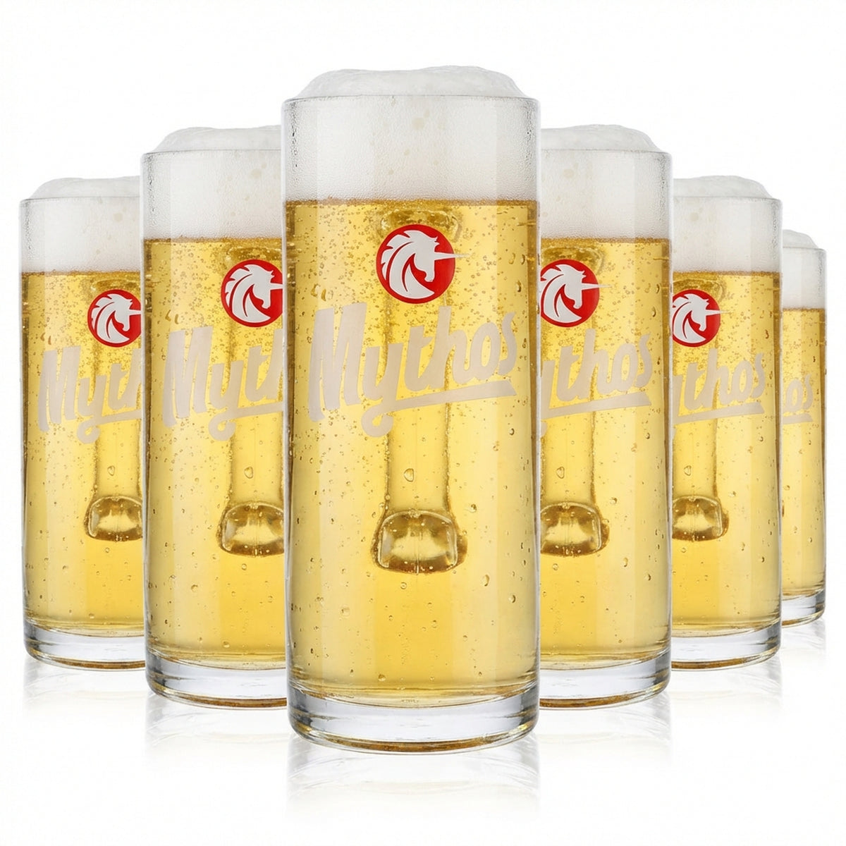 6 bicchieri da birra Mythos da 0,5 l, boccale, boccale da birra, boccale da birra