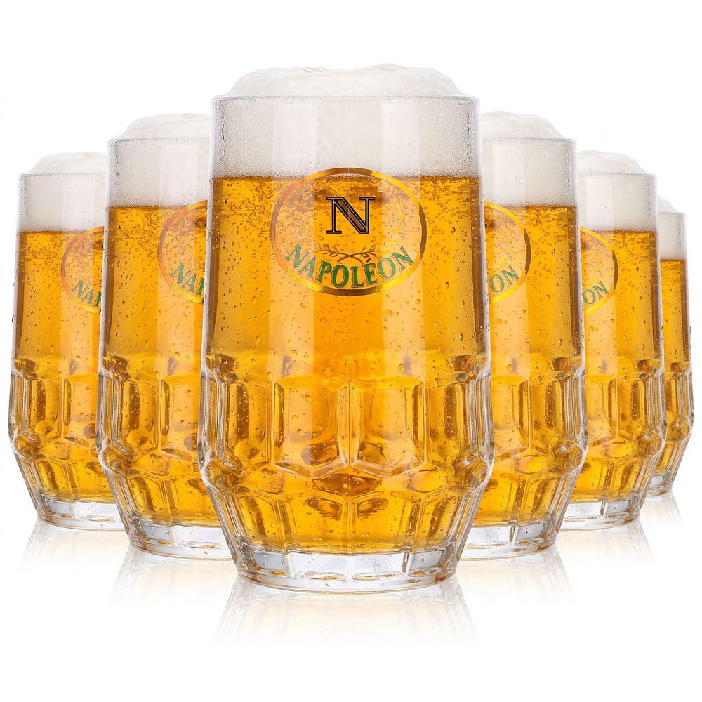 6 bicchieri da birra Napoleon da 0,29 l, con scritta in verde