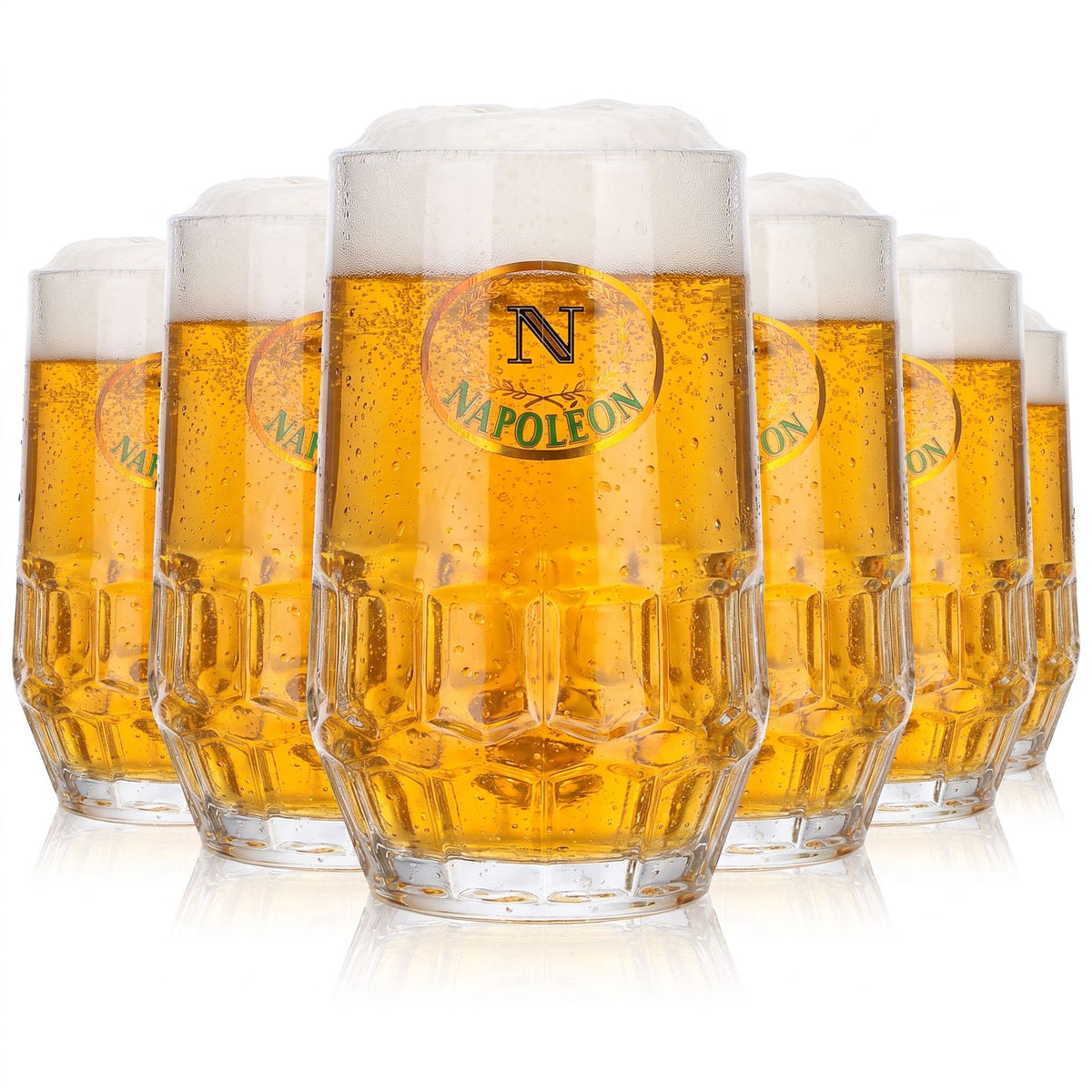 6 bicchieri da birra Napoleon da 0,29 l, con scritta in verde