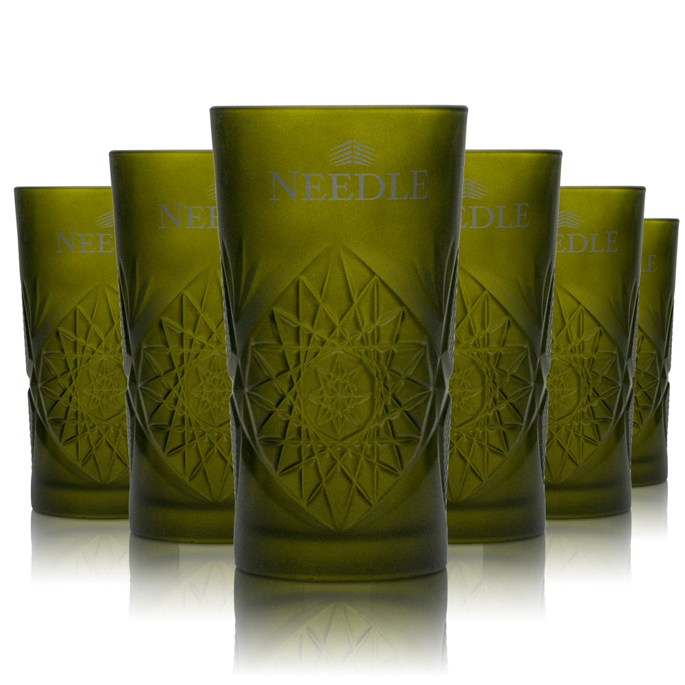 6 bicchieri da long drink Needle Gin 0,3 l Masterpiece Frosted-Green Bicchieri Tonic