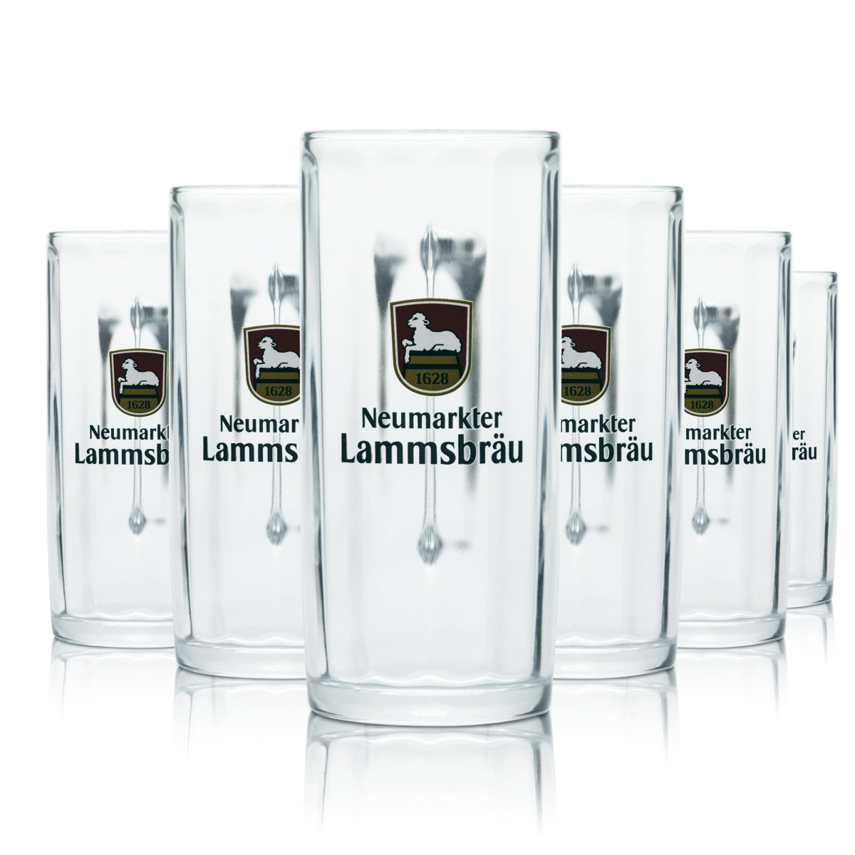 6 bicchieri da birra Neumarkter Lammsbräu da 0,25 l, birrificio, gastronomia, calibrati
