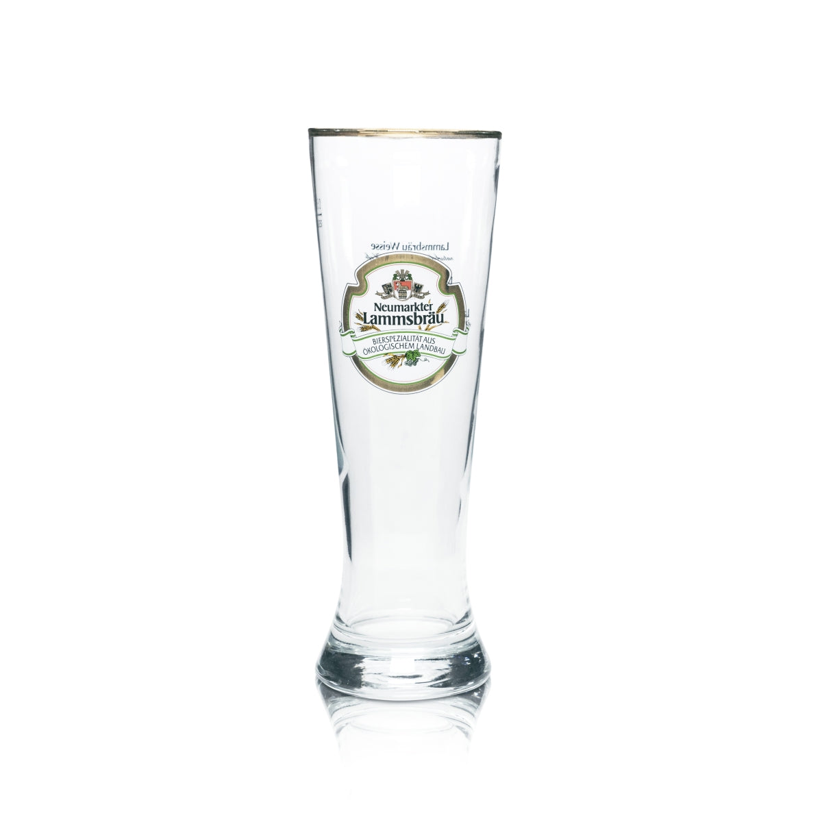 6 bicchieri da birra bianca Neumarkter Lammsbräu da 0,5 l con bordo dorato e lievito, per bar e ristoranti – Vista 3