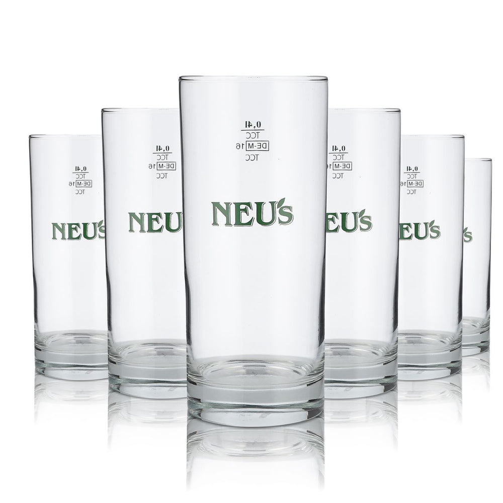 6x bicchieri in vetro nuovo 0,4 l, set di bicchieri a forma di bicchiere da birra, per succhi, acqua minerale, bibite gassate