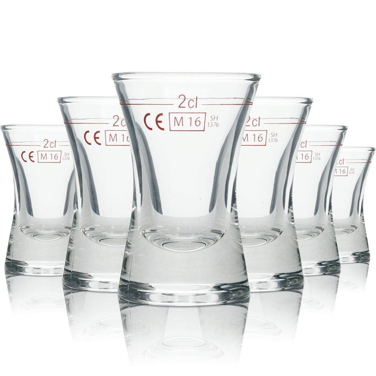 6 bicchierini in vetro senza marchio Wachtmeister Stamper 2,8 cl