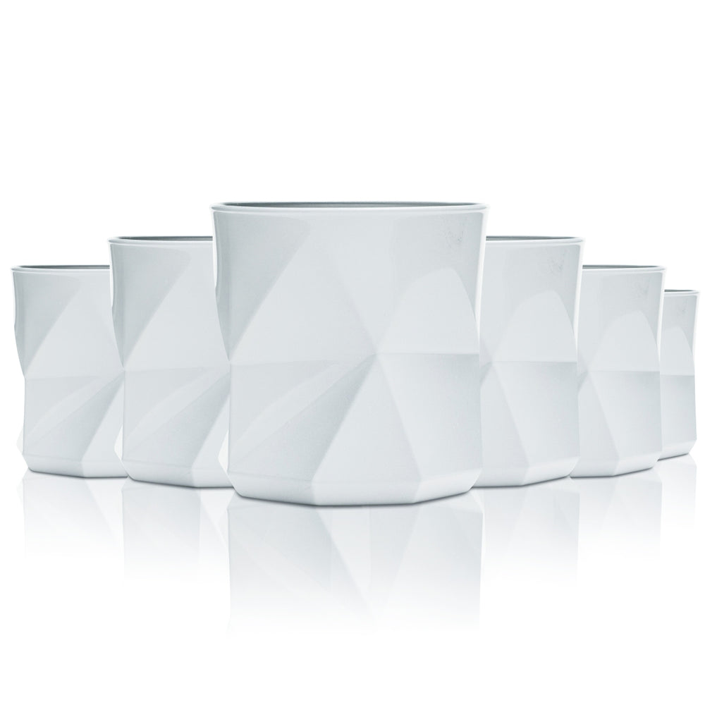 6 bicchieri da gin Nordes 0,25 l tumbler bianco Atlantic bicchieri con rilievo cocktail cube design