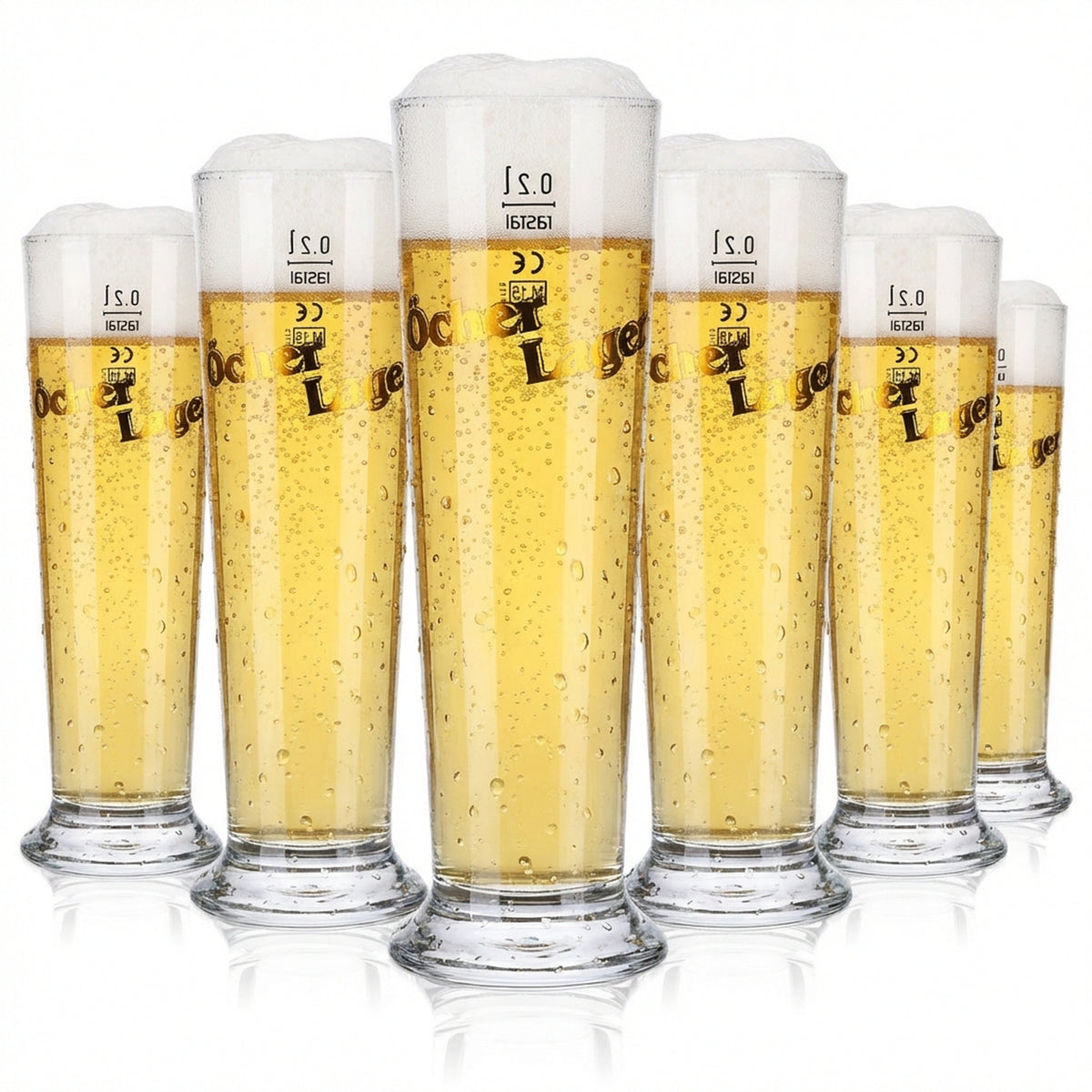 6 bicchieri da birra Öcher Lager Bicchieri da birra Bicchieri in vetro 0,2 l Bicchieri/Bicchieri da birra Rastal