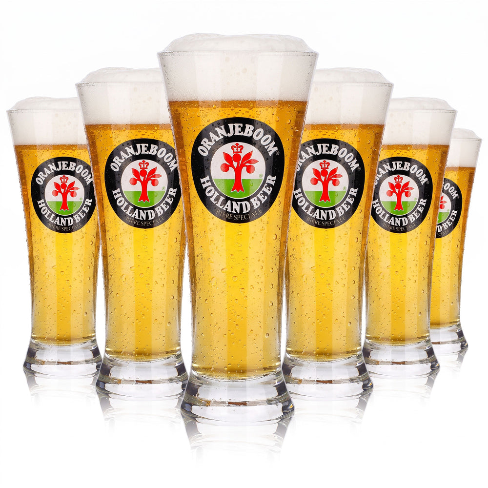 6 bicchieri da birra Oranjeboom, bicchieri a calice, 0,25 l, Holland Beer (set da 6)