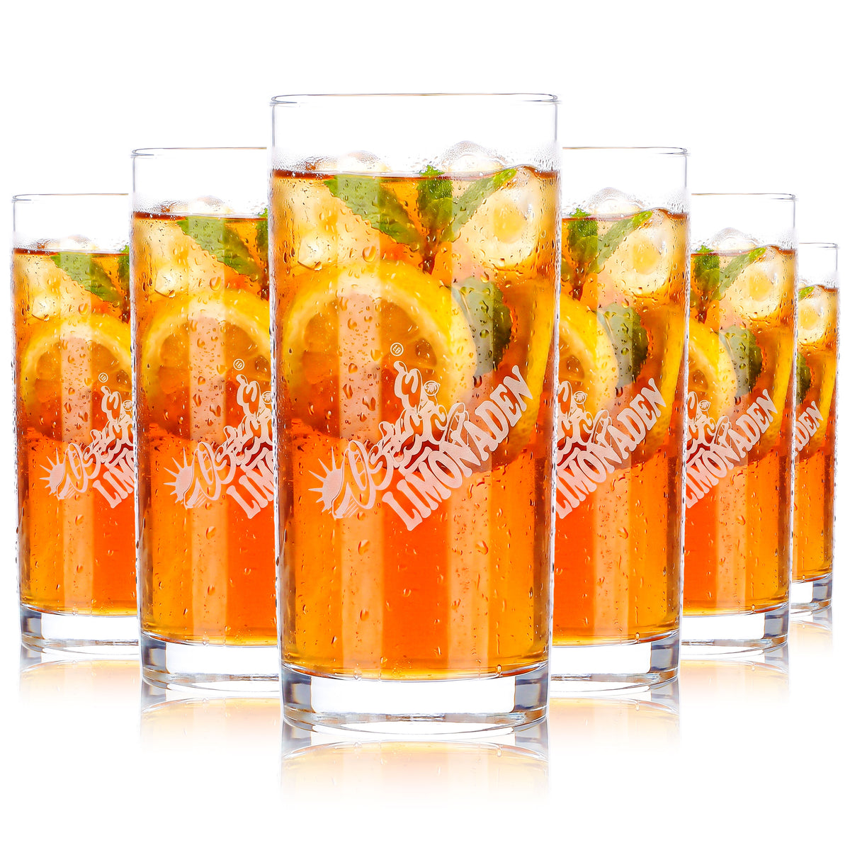 6 bicchieri per succo Osta da 0,2 l con logo bianco “Osta Limonaden”