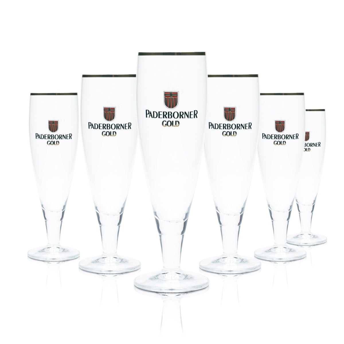 6 bicchieri da birra Paderborn 0,3 l con bordo dorato Ritzenhoff bicchieri tulipano con stelo