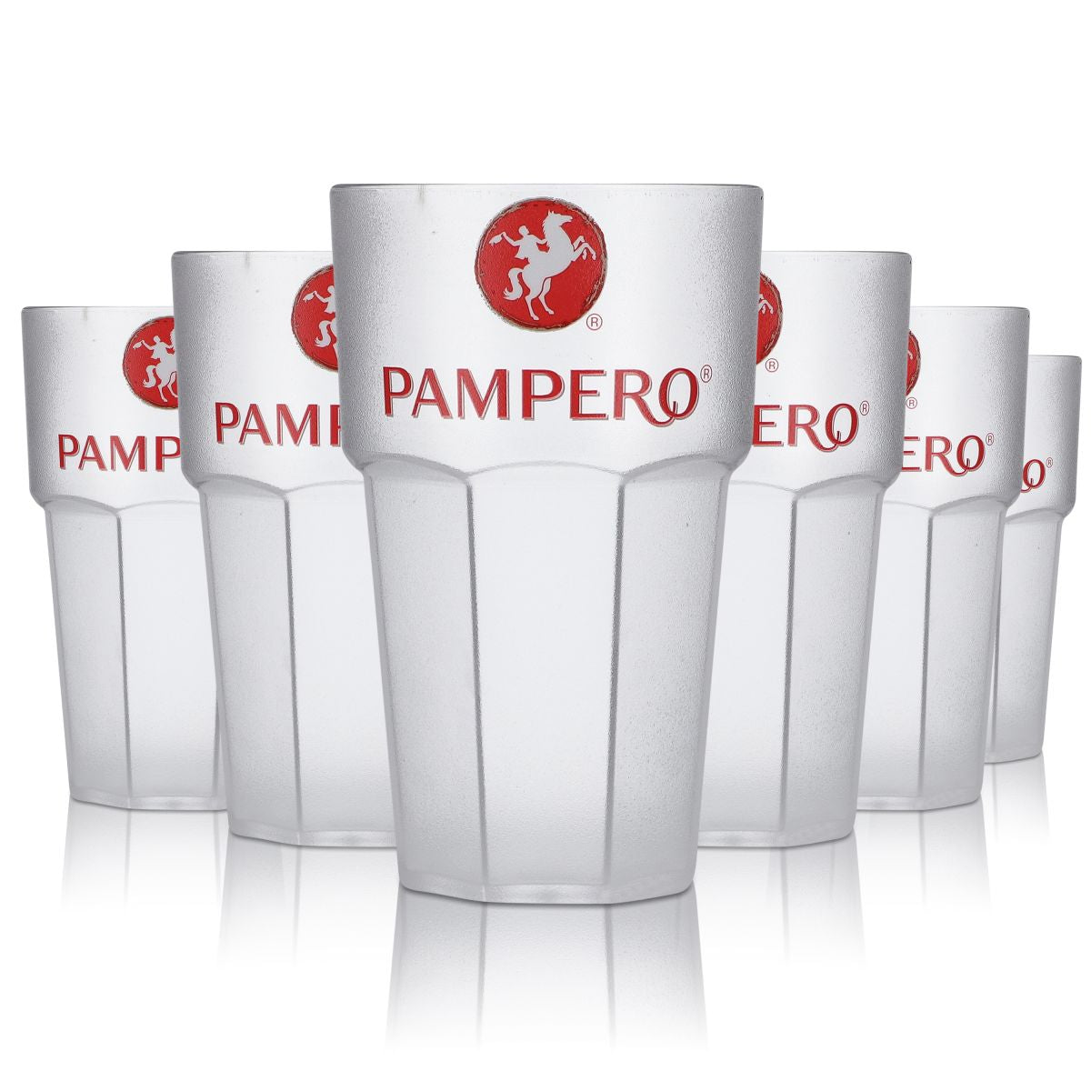 6x Pampero Rum, bicchieri in plastica acrilica trasparente