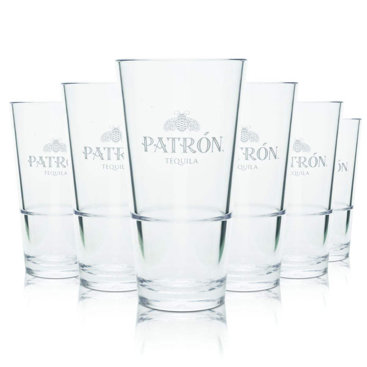 6 bicchieri da tequila Patron in plastica 0,38 l bicchieri da long drink in plastica riutilizzabili