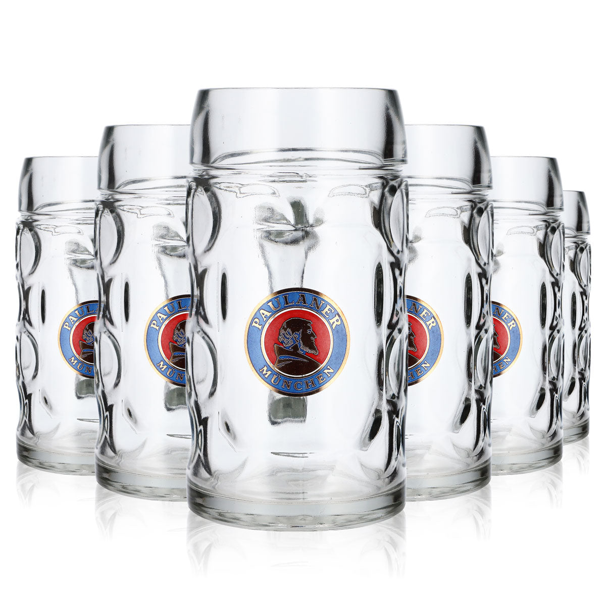 6x  Bicchiere da birra Paulaner Bicchiere da birra Boccale da birra 0,5 l Brocca !!!MERCE DI SECONDA SCELTA!!! Contorno