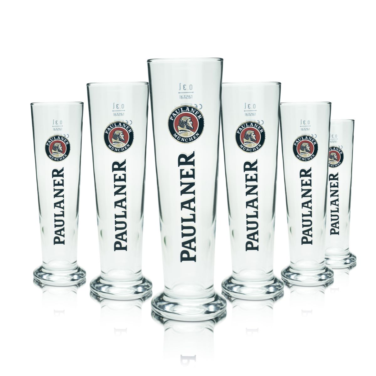6 bicchieri da birra Paulaner 0,3 l, calice da birra, bicchiere da birra chiara, set di bicchieri, birrificio
