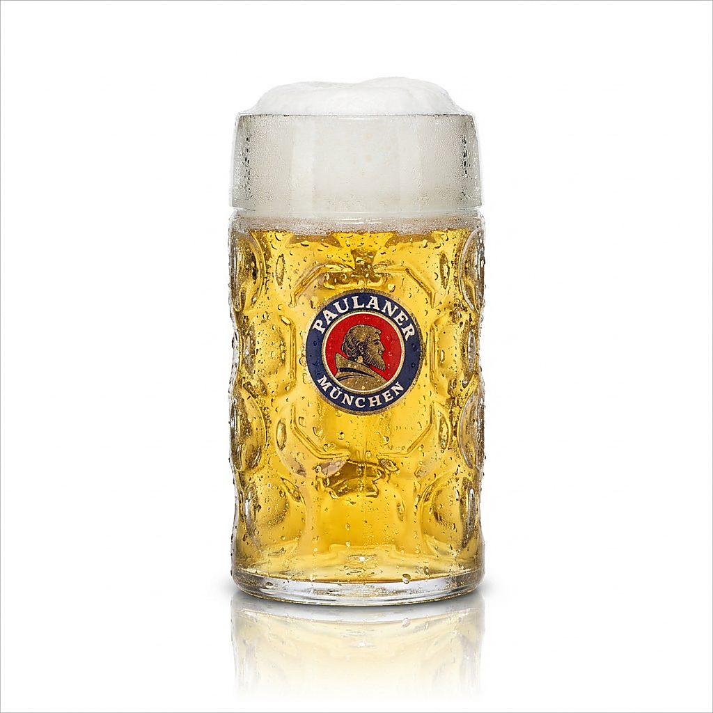 6 bicchieri da birra Paulaner Maßkrug B-WARE - Bicchieri da birra da 1 litro calibrati per la ristorazione