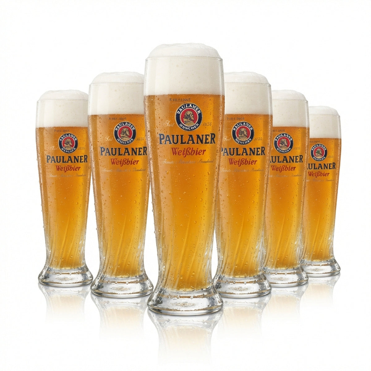 6 bicchieri da birra Paulaner Weißbier 0,3 l Hefe Kristall Weizen Monaco Baviera Gastronomia