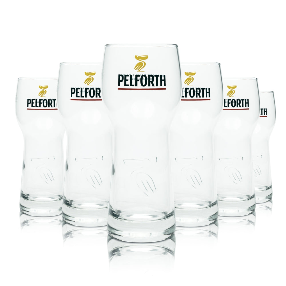 6 bicchieri da birra Pelforth 0,5 l con rilievo pellicano Birrificio Francia Beer Verre