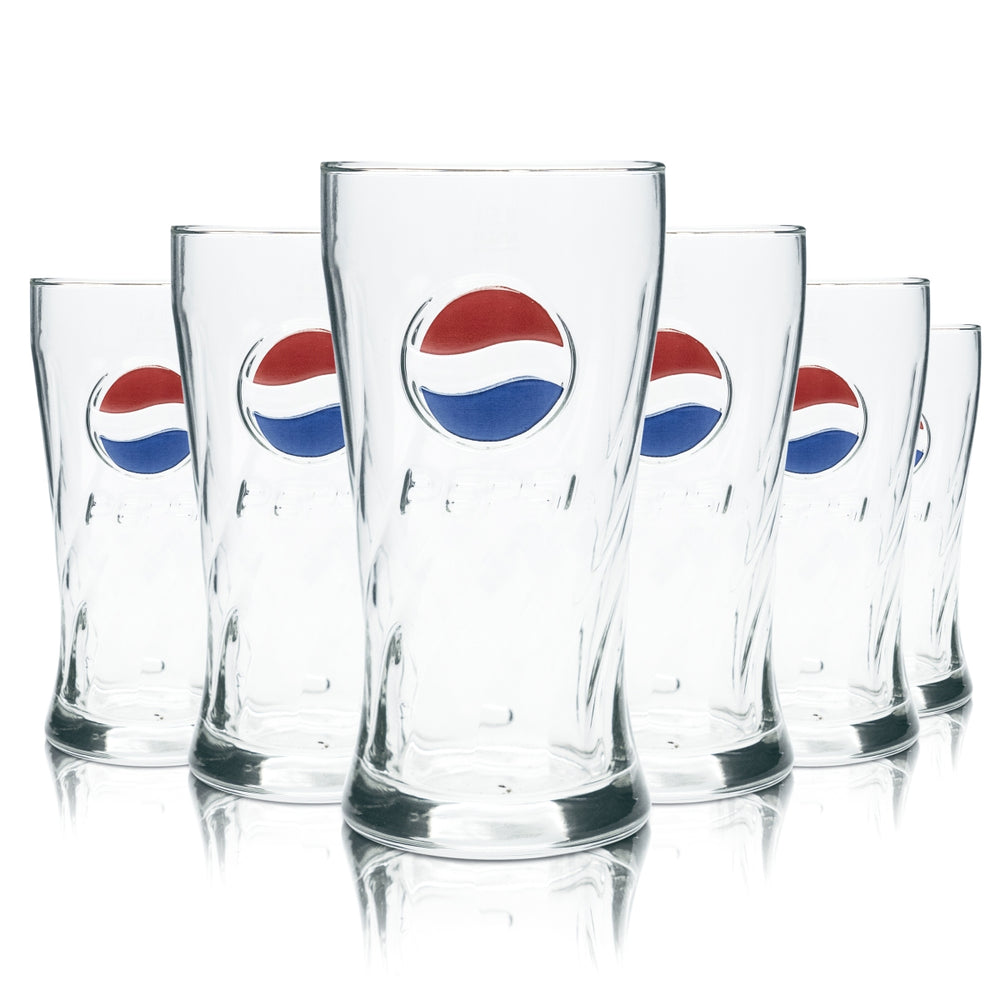 6 bicchieri Pepsi da 0,5 l con rilievo Bicchieri per bibite analcoliche Cola Mix Limo Gastro Kneipe