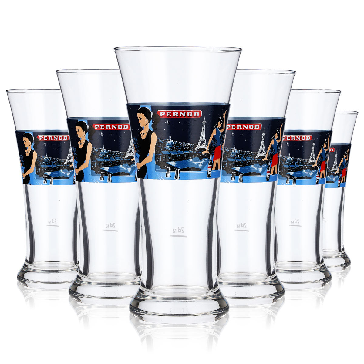 6 bicchieri da liquore Pernod Bicchiere da liquore Bicchiere da collezione Scena Nigthlife "Torre Eiffel"