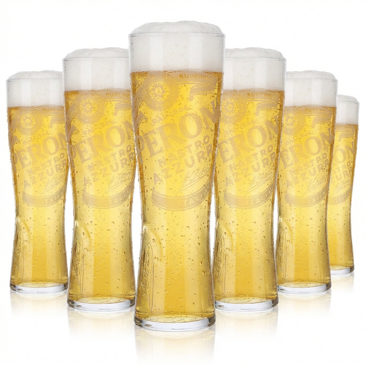 6 bicchieri da birra Peroni Nastro, bicchieri da birra Azzurro da 0,3 l, satinati