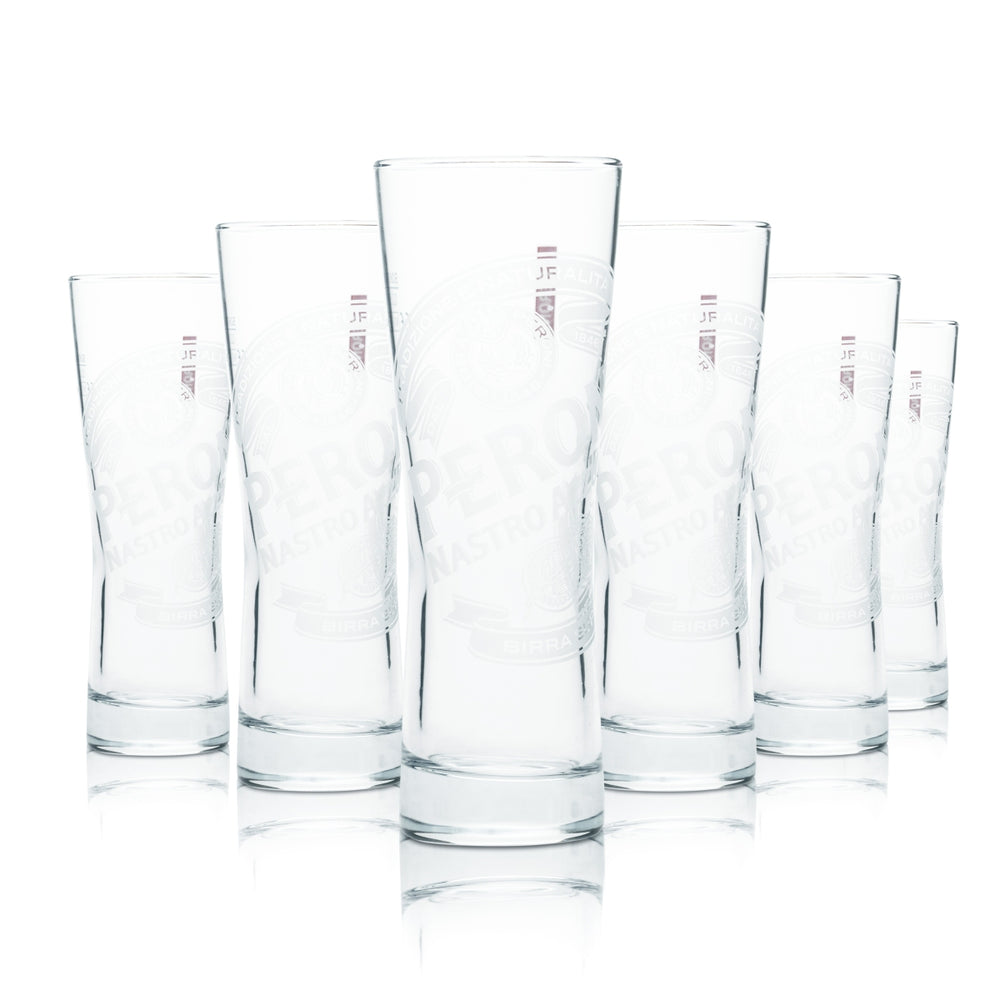 6 bicchieri da birra Peroni 0,2 l bicchieri a calice Signature Nastro Azzuro Birrificio Italia