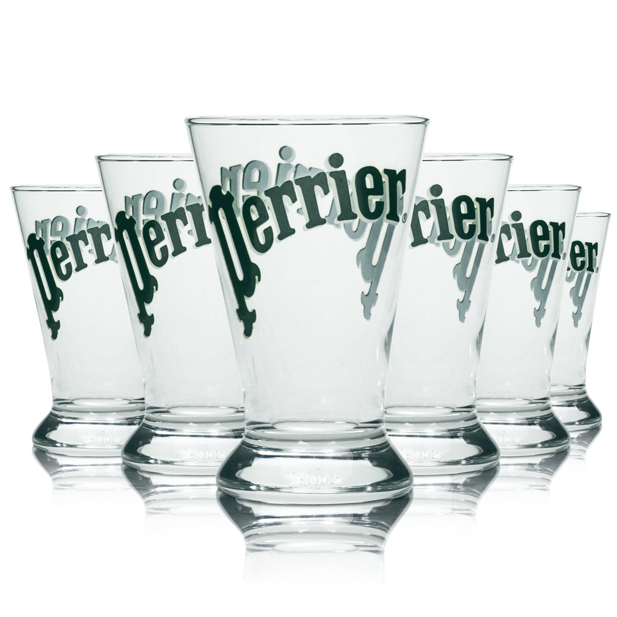 6 bicchieri tumbler in vetro per acqua minerale Perrier da 0,18 l Francia Bar Bistro