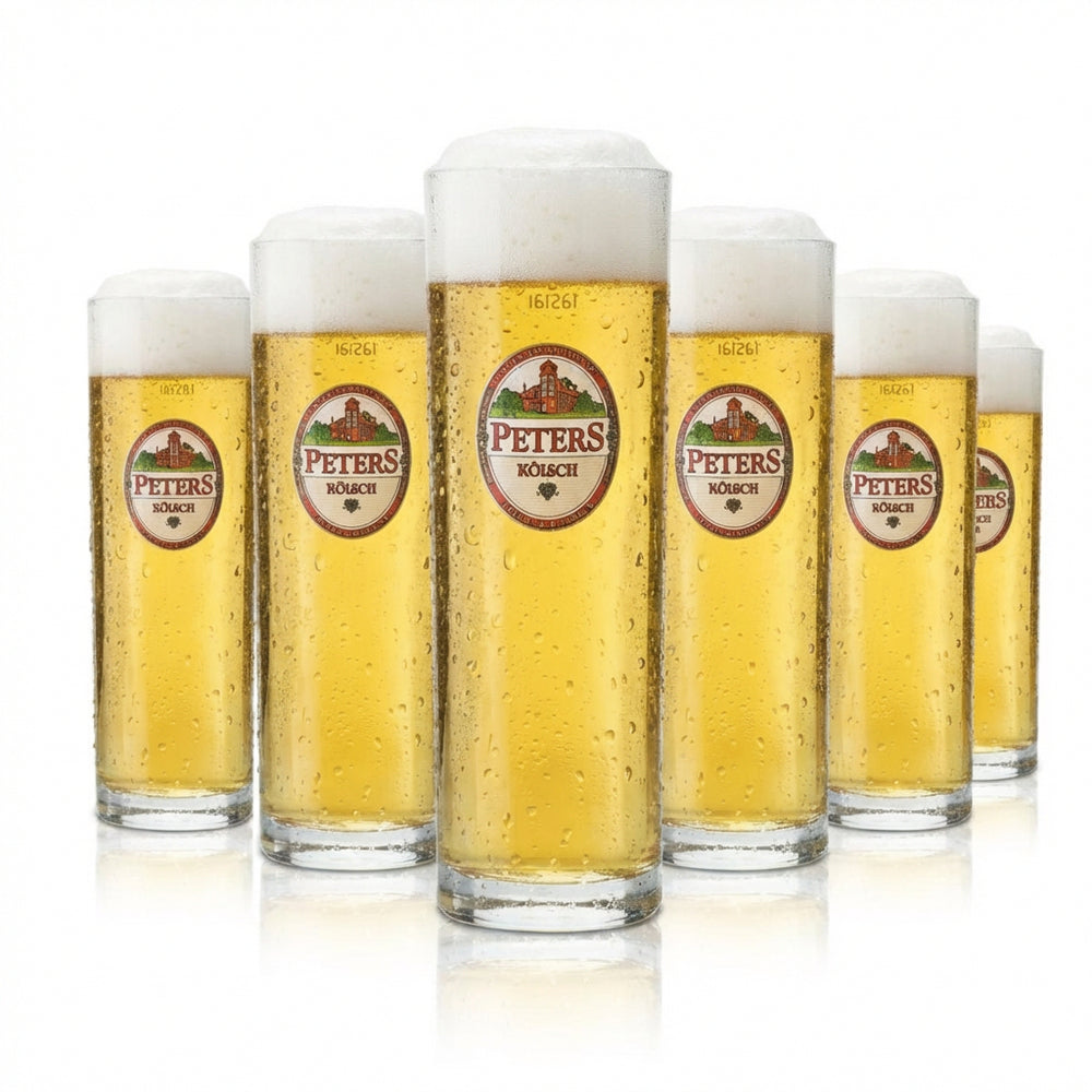 6 bicchieri da birra Peters Kölsch 0,2 l Set di bicchieri Kölsch Stange Bicchieri da birra Altbier Birrificio