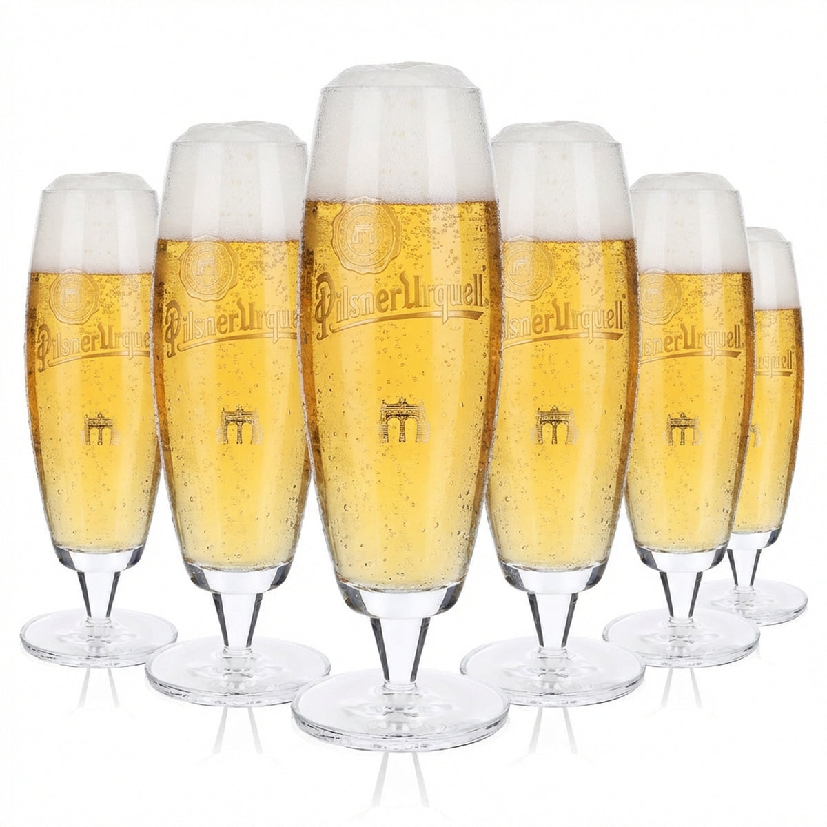 6 bicchieri da birra Pilsner Urquell da 0,5 l Bicchieri da birra Bicchiere a calice Rilievo sul piede