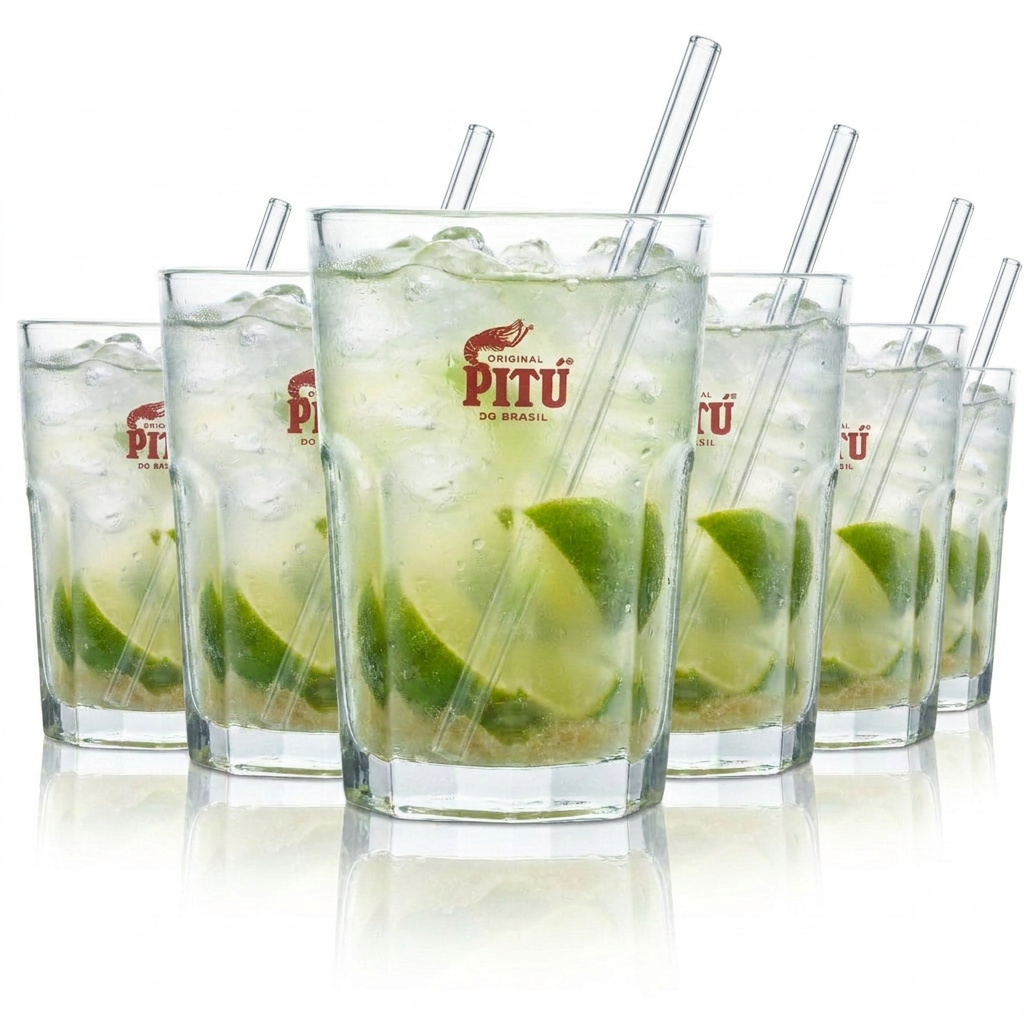 6 bicchieri da cocktail Pitu Cachaca 0,3 l per long drink Caipi Mojito Bar Gastro Rum