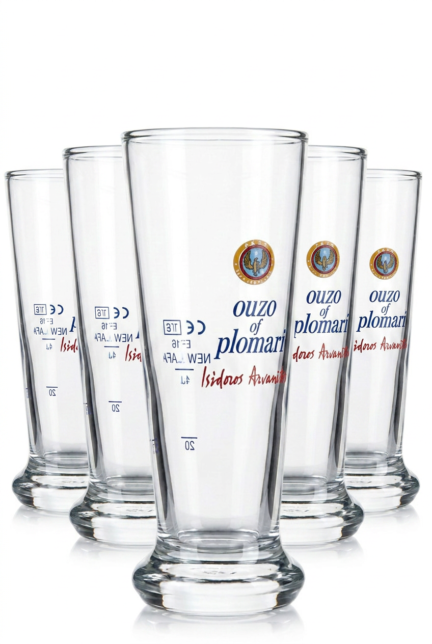 Set di 6 bicchierini da ouzo Plomari con graduazione da 2+4 cl, per la ristorazione e la mescita professionale – Vista 3