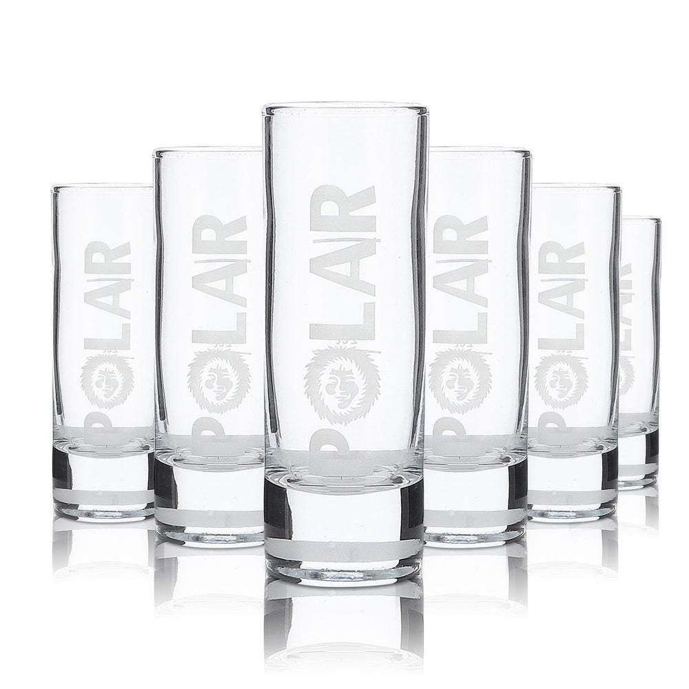 6 bicchierini da liquore Polar Limes Vodka, Stamer, bicchiere corto, bianco satinato