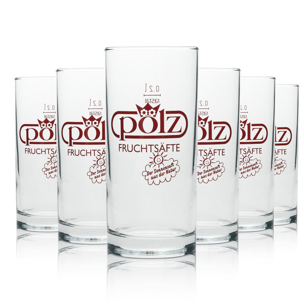 6 bicchieri Pölz Saft 0,2 l con scritta rossa