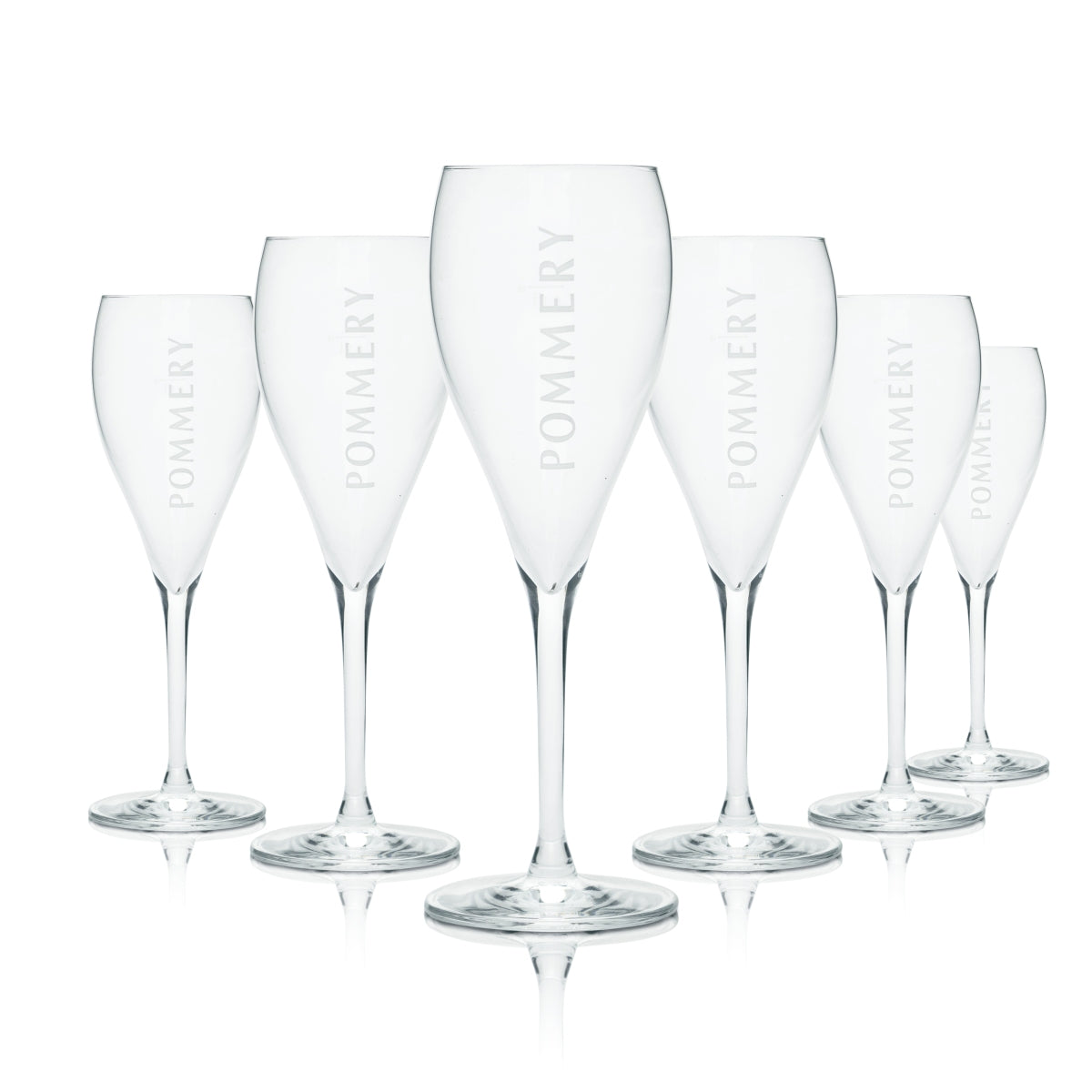 6 bicchieri da champagne Pommery 0,19 l flûte calice bicchieri da spumante secco calibrati per uso gastronomico