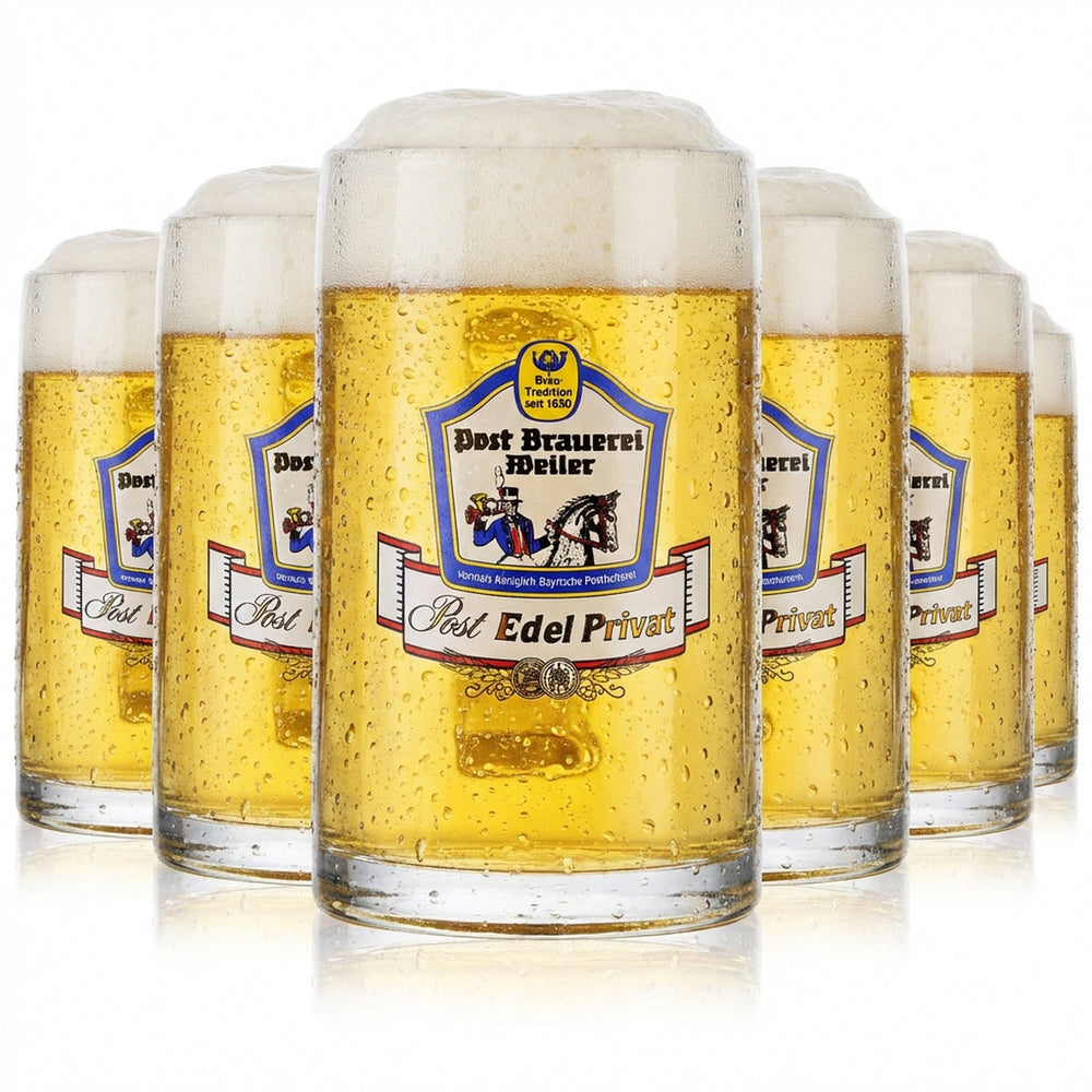 6 bicchieri da birra Post Brauerei Weiler Bierglas Bierseidel Gläser 0,3 l