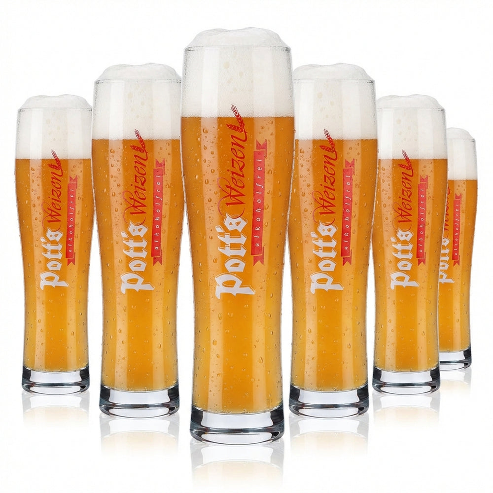 6 bicchieri da birra Potts da 0,3 l Bicchieri da birra bianca Bicchieri da birra di frumento Bicchieri da birra analcolica