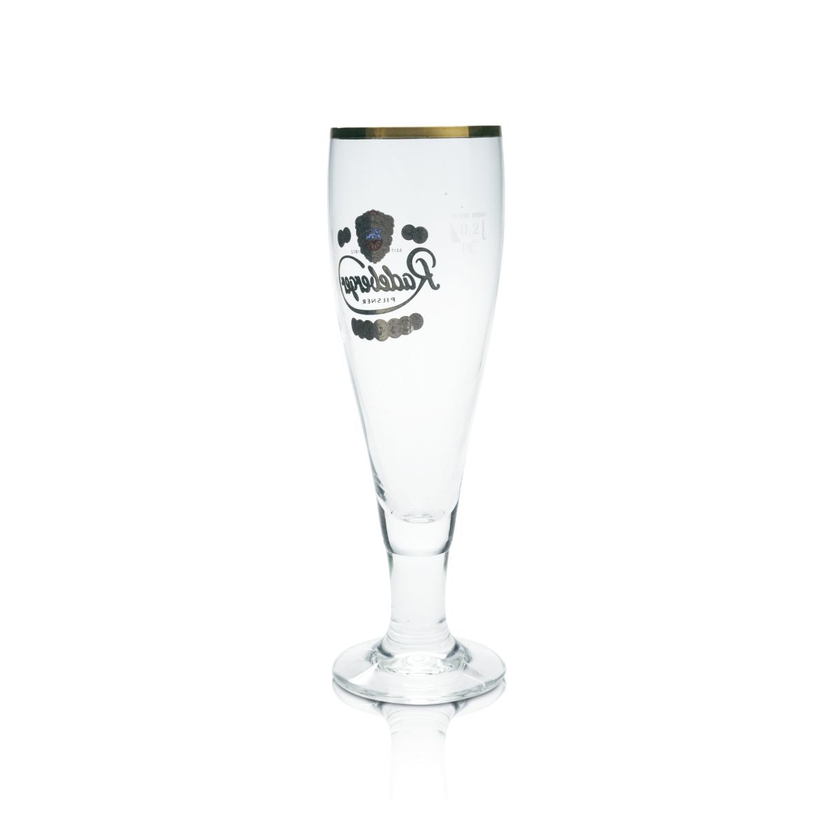 6 bicchieri da birra Radeberger 0,2 l, forma a tulipano, bordo dorato, bicchieri da bar e ristorante, birra Pils