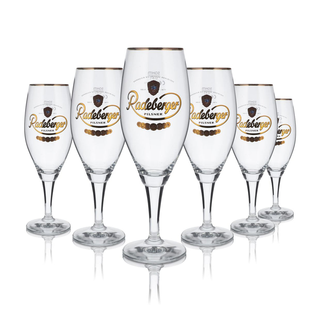 6 bicchieri Radeberger da 0,4 l Bicchieri da birra Pilsener Bicchieri a calice Bicchieri da birra Set Birrificio