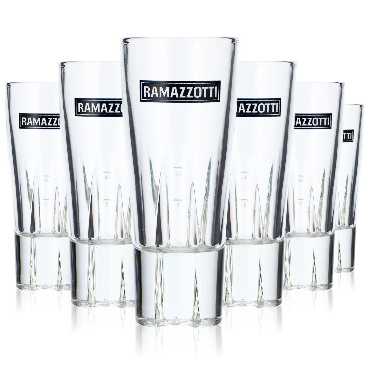 6 Bicchieri da Liquore Ramazzotti 0,15l Bicchiere Longdrink Logo Orizzontale in Alto Nuovo + 1 Lanterna
