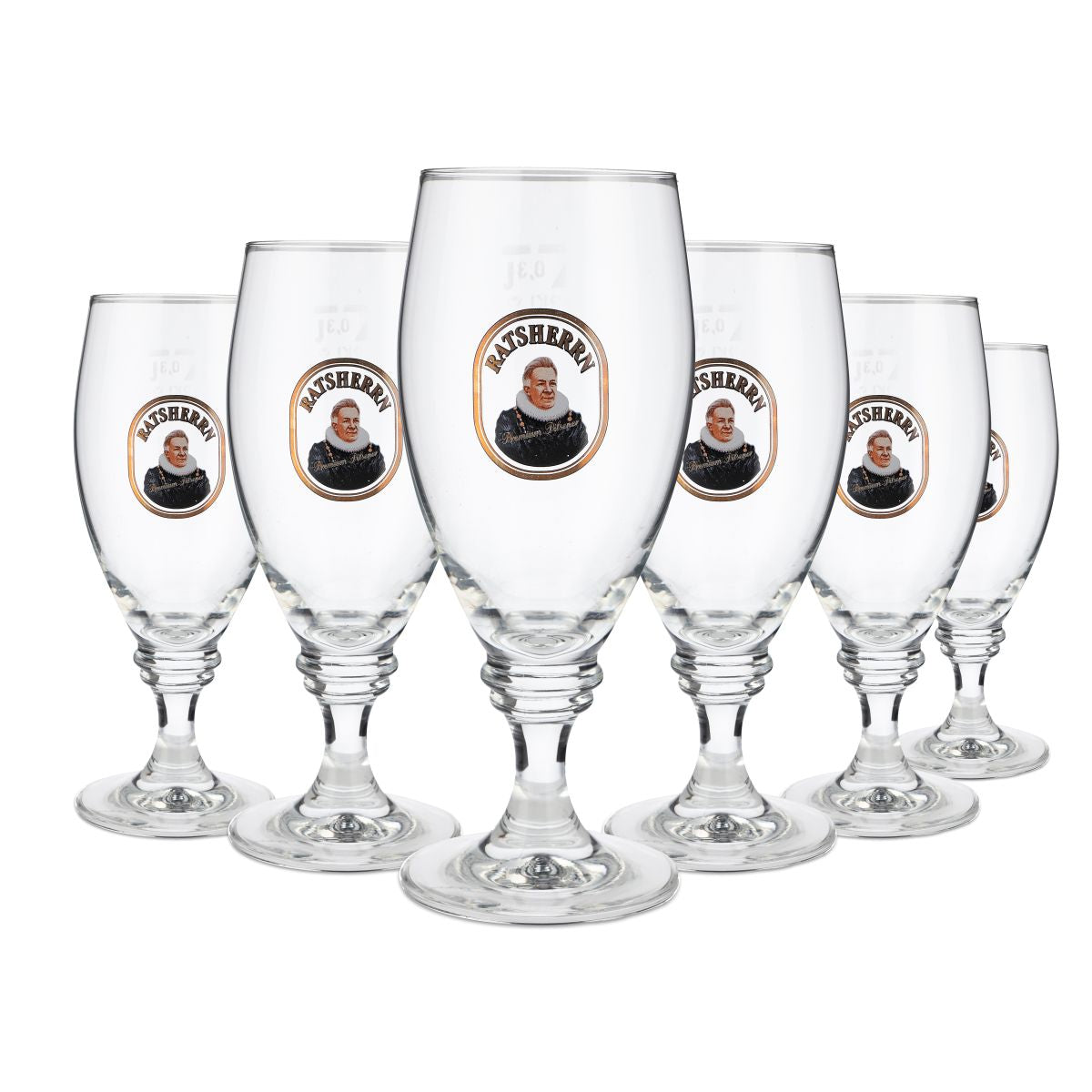 6 bicchieri da birra Ratsherrn da 0,3 l Bicchieri da birra Bicchiere a calice "vecchio modello" Tulipano