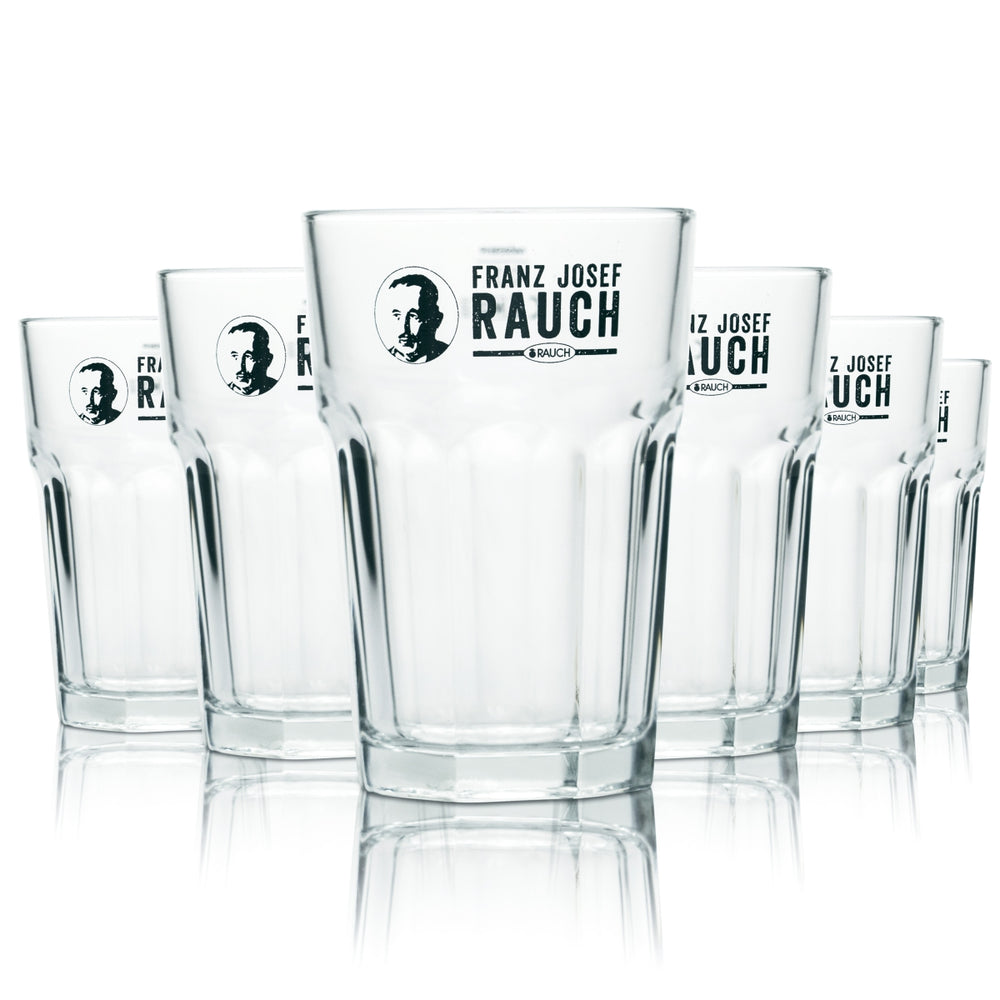 6 bicchieri da succo in vetro fumé da 0,3 l, bicchieri long drink, tazze gastronomiche Franz Josef