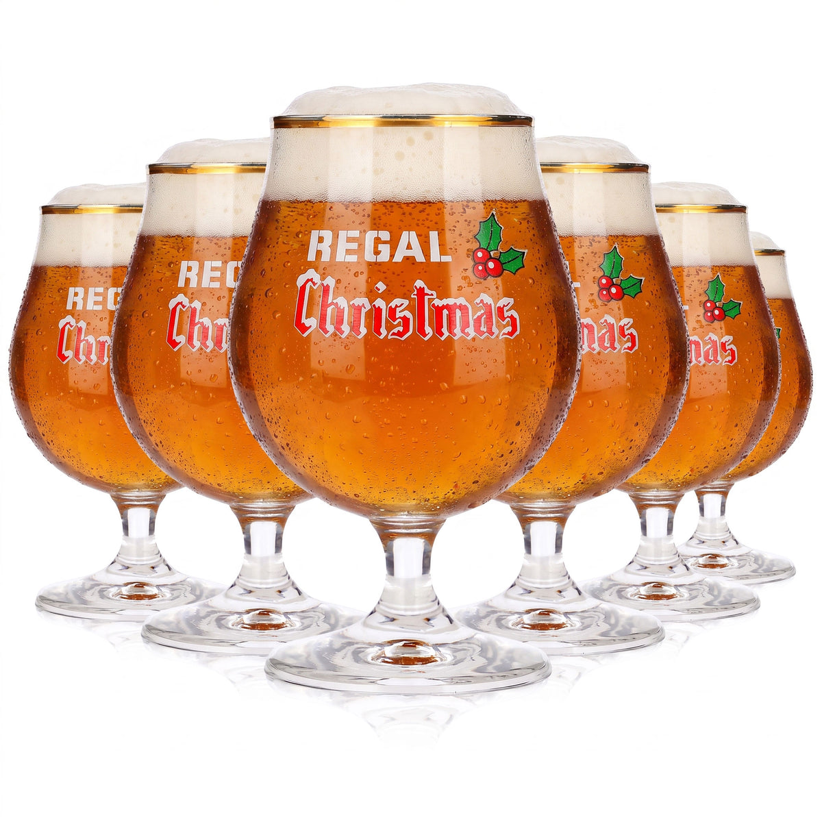 Set da 6 bicchieri da birra da 0,5 l "Christmas Pokal" con bordo dorato Durobor (set da 6)