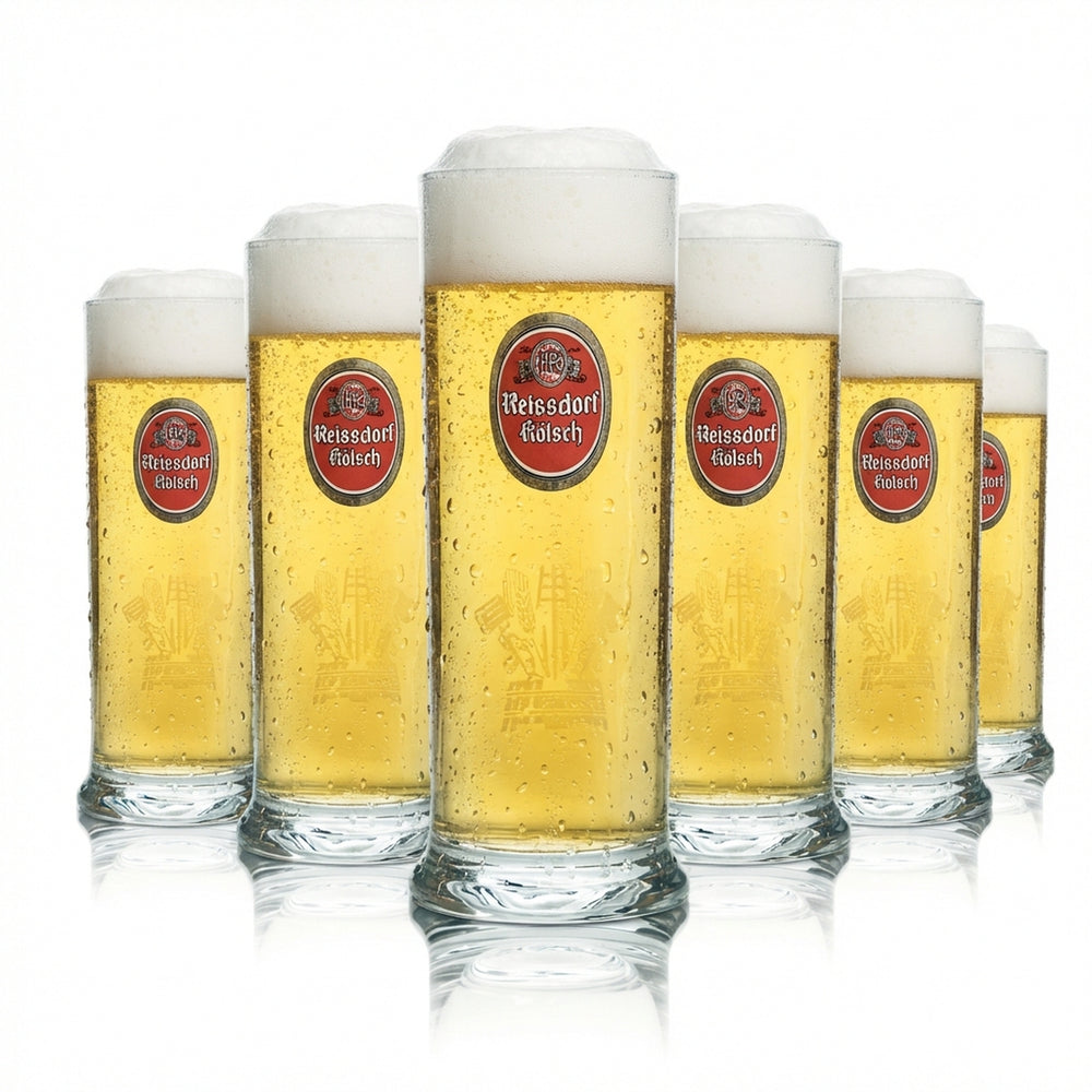 6 bicchieri da birra Reissdorf 0,4 l Kölsch Stange Bicchieri da birra Colonia Kölschglas Brauer