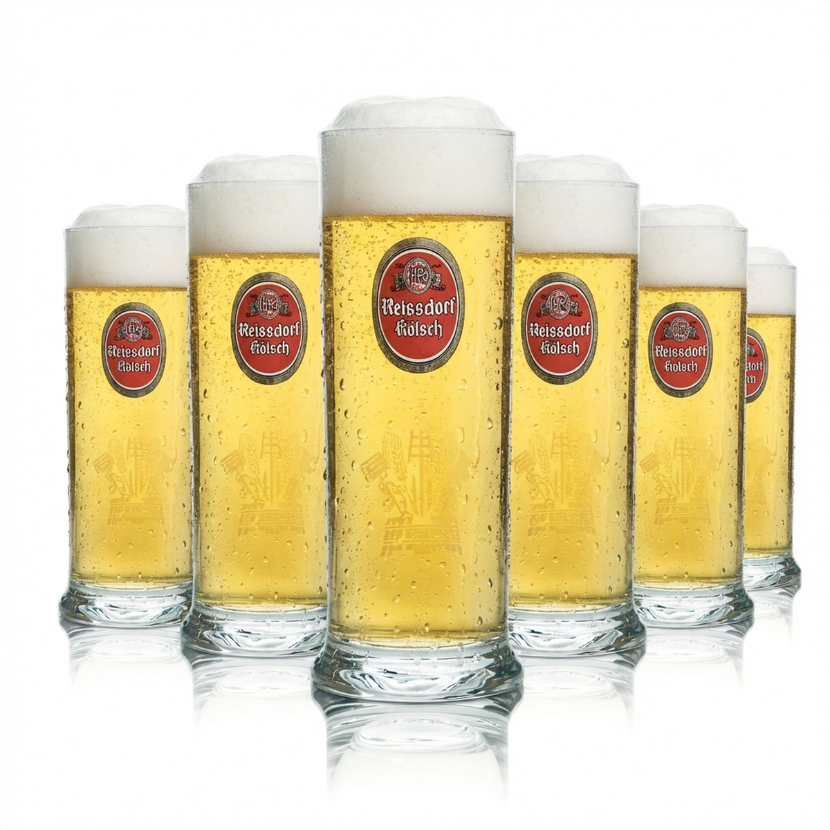 6 bicchieri da birra Reissdorf 0,4 l Kölsch Stange Bicchieri da birra Colonia Kölschglas Brauer