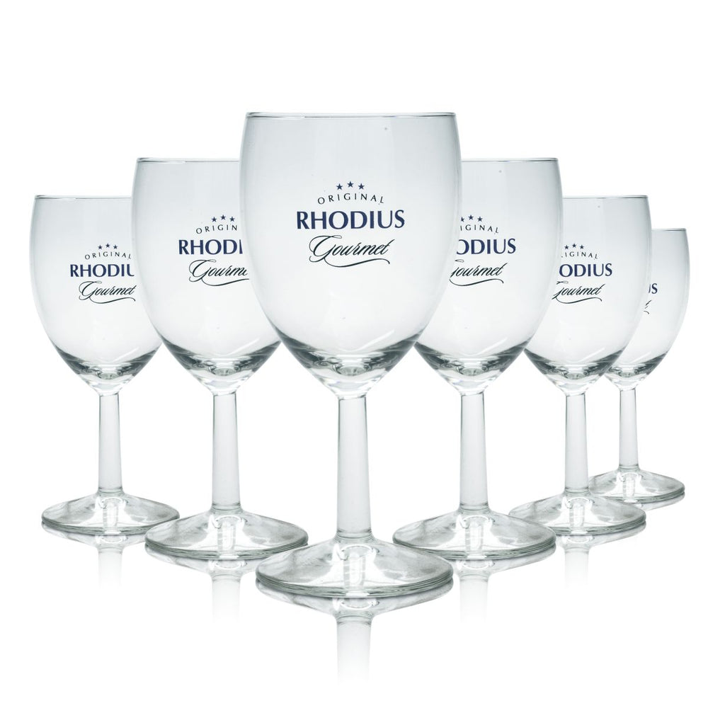 6 bicchieri da vino Rhodius in vetro da 0,2 l, set gourmet per acqua minerale, bibite gassate e succhi