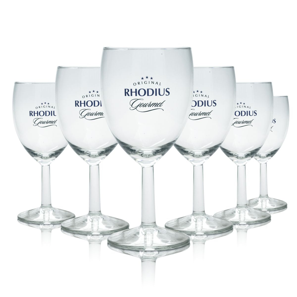 6 bicchieri da vino Rhodius in vetro da 0,2 l, set gourmet per acqua minerale, bibite gassate e succhi