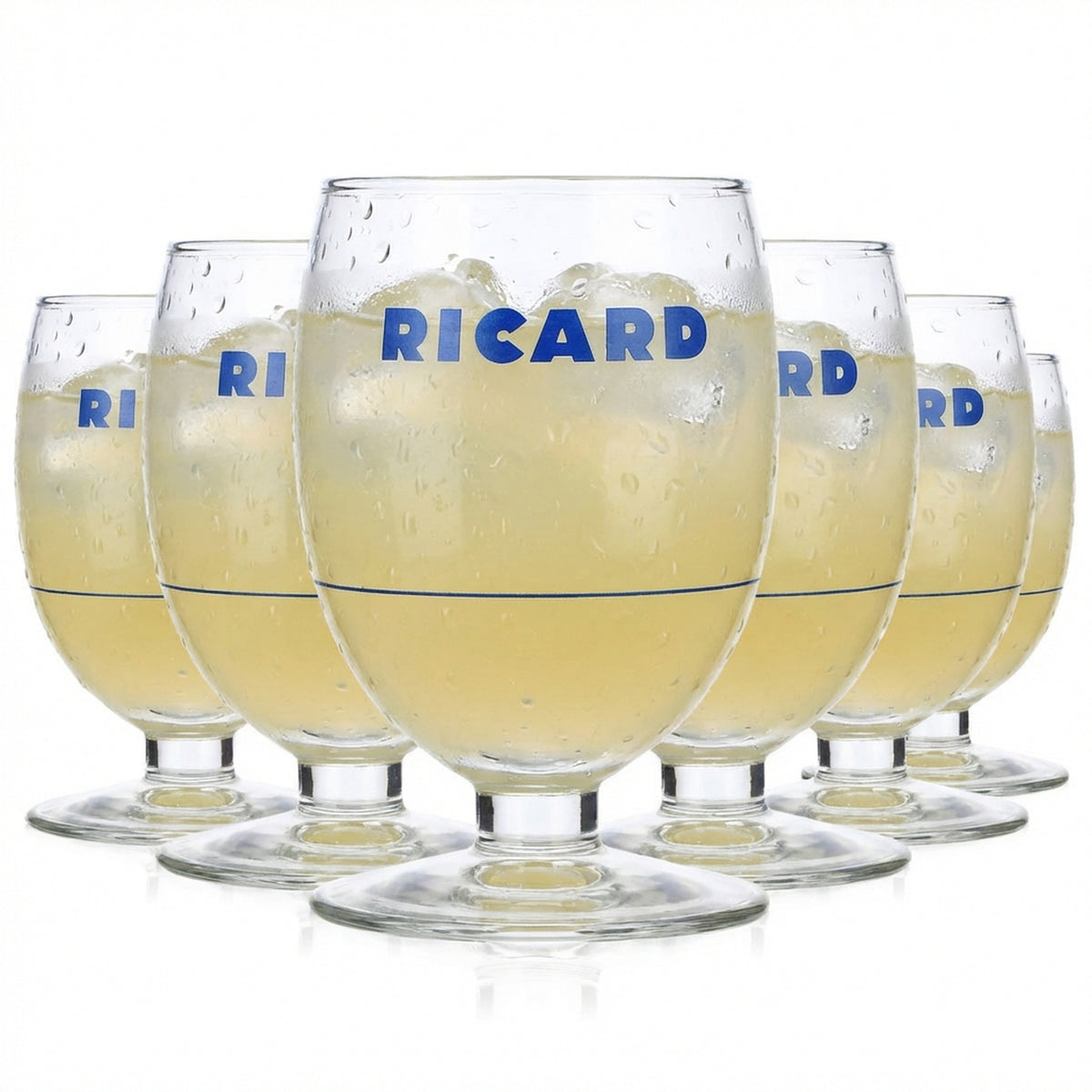 6 bicchieri da liquore Ricard Bicchieri da liquore Bicchieri da degustazione 0,16 l Bicchiere da degustazione Scritta blu