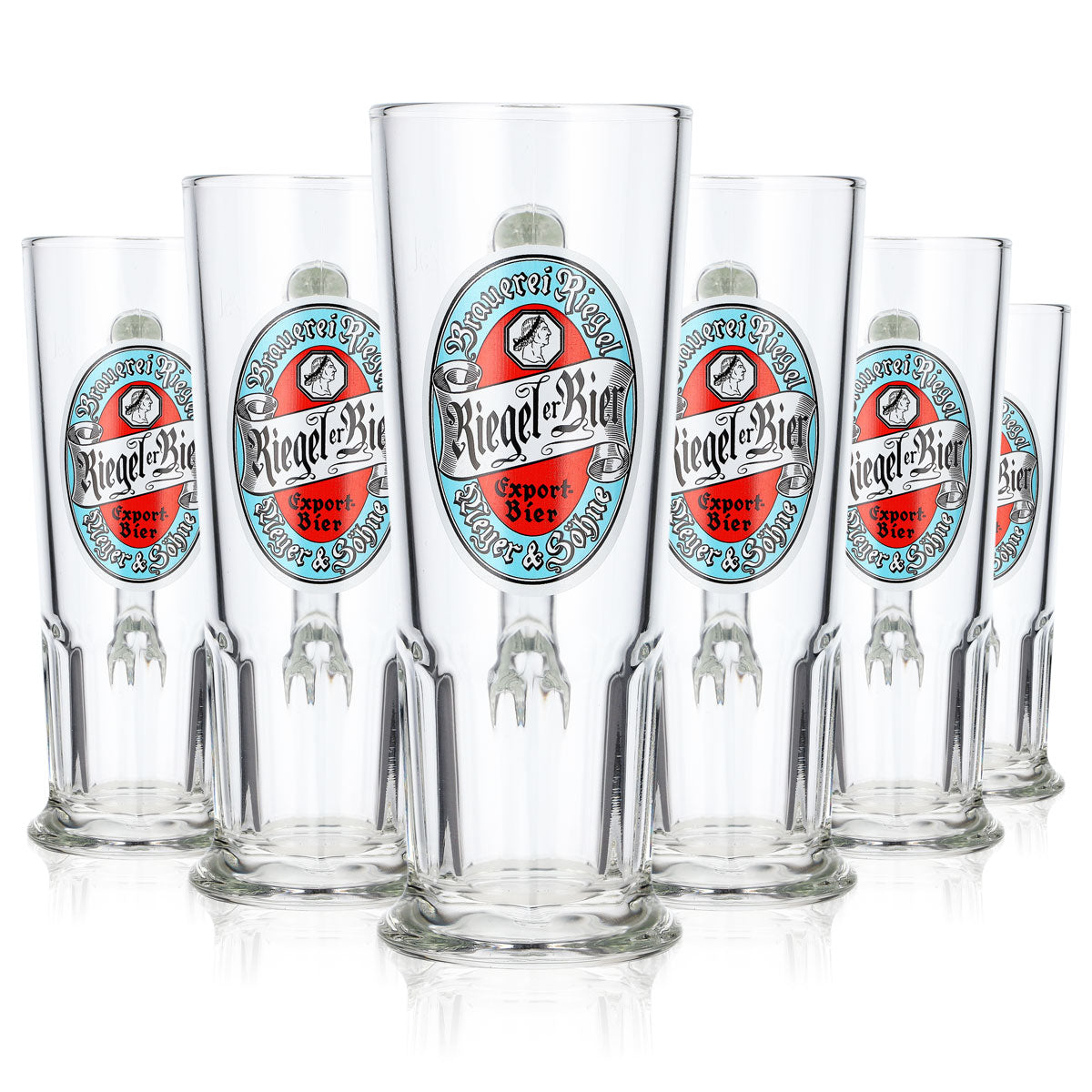 6 bicchieri da birra Riegele da 0,25 l, boccale Habsburg-Seidel Sahm (set da 6)