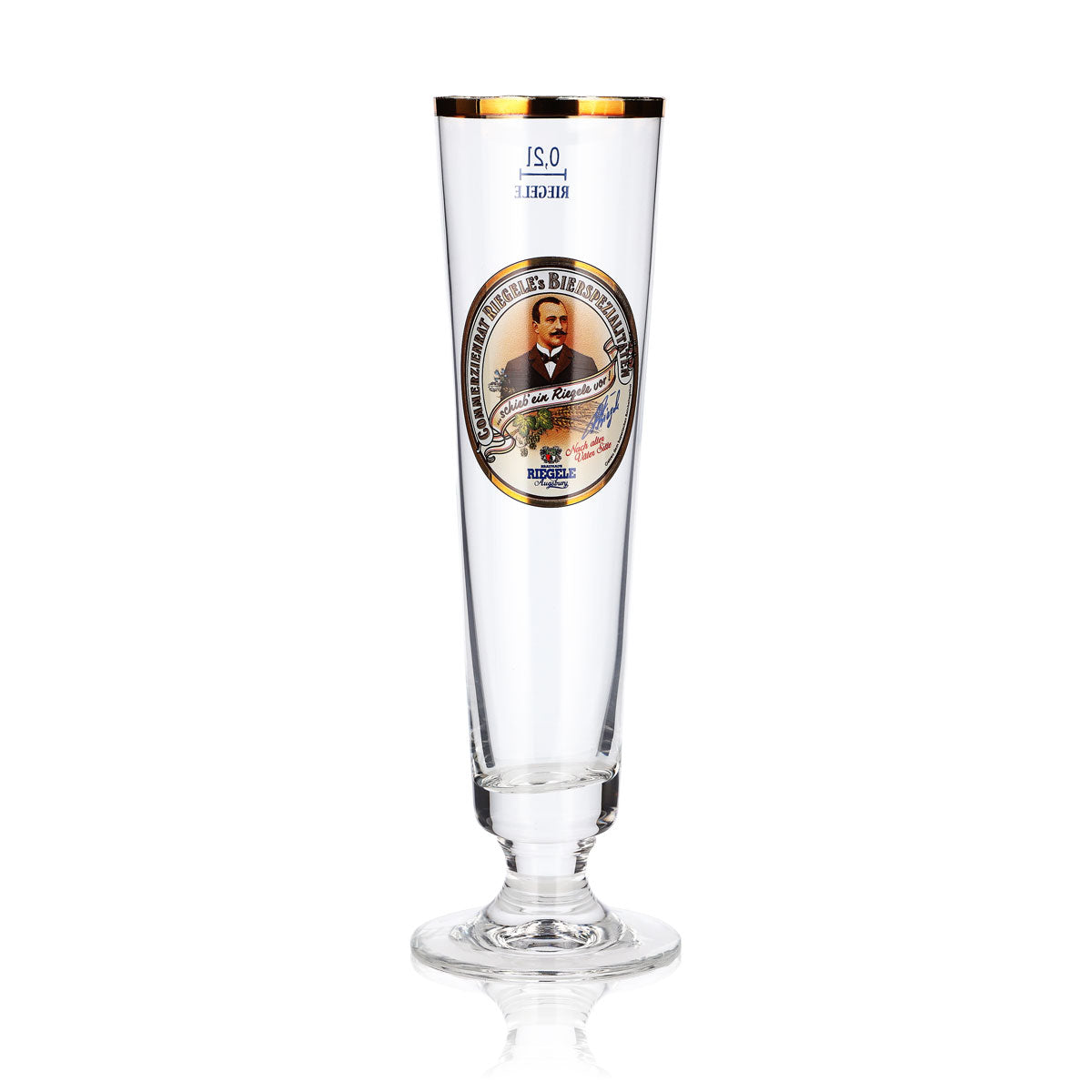 6 bicchieri da birra Riegele da 0,2 l, a forma di coppa, con ritratto sul logo rc – Vista 2
