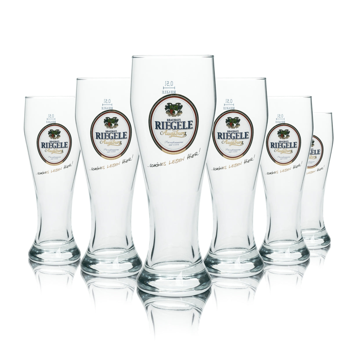 6 bicchieri da birra Riegele 0,5 l Bicchieri da birra bianca Lievito di frumento Birrificio di Augusta Beer Bar