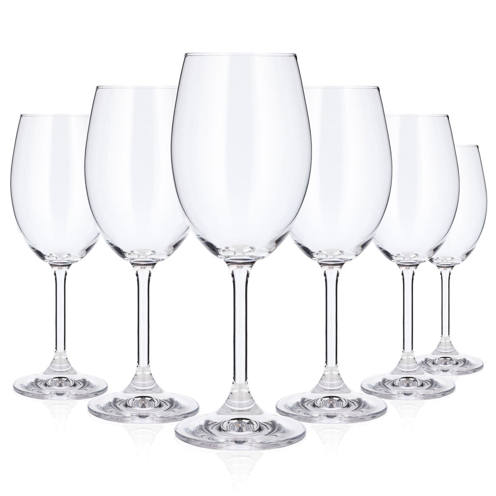 6 bicchieri da vino Rio, bicchieri a calice da 0,25 l per vino bianco, senza decorazioni, Chardonnay (set da 6)